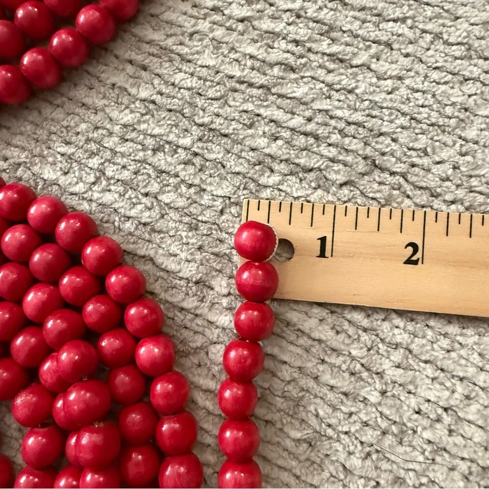 Vintage Christmas Tree Cranberry‎ Red Bead Garland Small Beads Lot